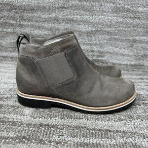 CHACO WOMEN'S SIZE 8 CATALUNA GRAY LEATHER EXPLORER BOOTS COMFORT BOOTS SHOES